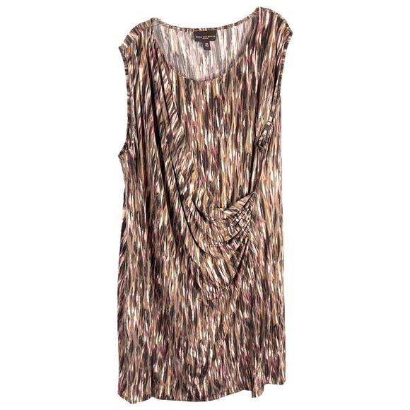 Dana Buchman Plus Size 3X Dress Shift‎ Sleeveless Brown Knee Length Drape 848 - Picture 9 of 9
